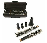 WUQIMUSC Clave profesional de madera de ébita chapada en níquel con barriles accesorios de caña, sonido agradable, estuche duradero (clarinete gkey)