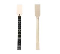 WUQIMUSC Cuello de guitarra sin terminar, mástil de madera de arce con diapasón de ébano, cabeza de remo para 24 trastes de 25.5 pulgadas, tuerca de bloqueo estilo perno en el talón (incrustaciones de
