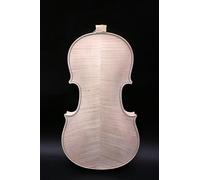 WUQIMUSC Cuerpo de violín sin terminar modelo Stradivari 4/4 blanco, cuerpo de violín llama, madera de arce, parte trasera de abeto, hecho a mano para fabricantes de violín de bricolaje (arce llama)