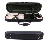 WUQIMUSC Estuche de lona para violín 4/4 de tamaño completo, caja de estructura de madera dura, funda oblonga, resistente al desgaste, con correas duraderas, funda ligera para violín de viaje