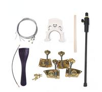 WUQIMUSC Juego de accesorios de repuesto para bajo vertical de 3/4, clavijas de latón, cordal, puente de arce, Ebnoy, kit de herramientas de reparación de cuerdas (#peg-style2)