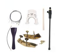 WUQIMUSC Juego de accesorios de repuesto para bajo vertical de 3/4, clavijas de latón, cordal, puente de arce, Ebnoy, kit de herramientas de reparación de cuerdas (#peg-style1)