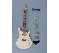 WUQIMUSC - Kit de guitarra eléctrica estilo prs cuerpo de madera de caoba con cuello de caoba veener de arce, 22 trastes, diapasón de palisandro de 24.75 pulgadas, incrustaciones de pájaro