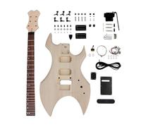 WUQIMUSC Kit de guitarra eléctrica sin terminar, cuerpo de tilo con cuello de caoba, diapasón de palisandro, 24 trastes, pastilla HH de 25.5 pulgadas, todos los accesorios incluidos. Construye tu