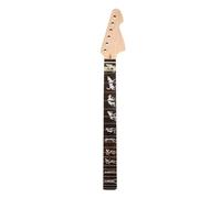 WUQIMUSC Mástil de guitarra electrónica de madera de arce, 22 trastes, diapasón de palisandro, con incrustaciones de hombre lobo, perno en el talón, reemplazable