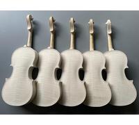 WUQIMUSC Violín de madera europeo hecho a mano, tamaño 4/4 sin barnizar, parte trasera de arce flameado de dos piezas y parte superior de abeto, madera secada al aire, fabricado por Master Luthier