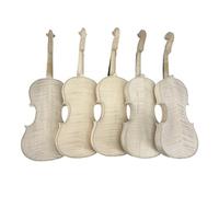 WUQIMUSC Violín hecho a mano sin barnizar, tamaño 4/4, parte trasera flameada de dos piezas y parte superior de abeto, madera secada al aire, fabricado por Master Luthier, violín blanco para