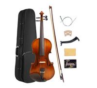 WUQIMUSC Violín tamaño completo para principiantes, niños y adultos, parte trasera de arce, juego de violín con funda, arco, colofonia, afinador, reposamuñecas y cuerdas adicionales