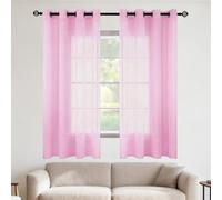 WUQINC Cortinas Translucidas 190 x 170 cm Translucido Cortinas Largas para Salon Elegante para Dormitorio Comedor Habitacion, Rosa