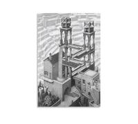 WurBu M.C. Escher Pintor Obra de arte 【El Palacio】 Pósteres impresos en lienzo para pared, decorativo, dormitorio, hogar, impresión moderna, obra de arte, 12 x 18 pulgadas (30 x 45 cm)