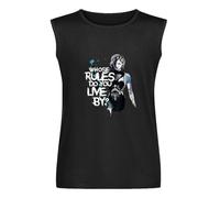 WURHDKI Alita Battle Angel Rules Whose Rules Do You Live By ? Vest Tank T-Shirt Men's Black Unisex Sleeveless Tops Tee, Negro , S