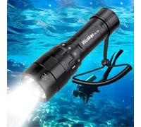 Wurkkos DL10R - Luz de buceo - Linterna subacuática superbrillante de 4500 lúmenes con interruptor giratorio magnético de 100 m de profundidad de buceo, IPX-8 impermeable, cargador de vida útil de