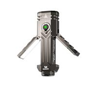 Wurkkos HD02 Linterna LED 3200LM Recargable USB-C 5000mAh, 4 en 1 con Proyector/UV 365nm/ Iluminación Lateral Plegable, Resistente al Agua IPX6 para Camping y Senderismo