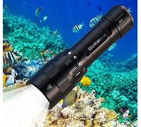 Wurkkos Linterna de buceo DL10R, 4500 lúmenes, recargable por USB C incorporado, LED XHP70.2, luz subacuática recargable IPX8 con fuente de alimentación de 5000 mAh