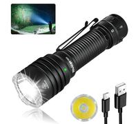 Wurkkos TS23 - Linterna recargable (5000 lúmenes, LED, ultra potente, 482 m, de largo alcance, táctica, IP68, impermeable, 9 modos para exteriores, acampada, senderismo y emergencia