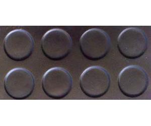 Wurko - Rollo 10 Metros pavimento Goma círculo Negro 1 m x 3 mm