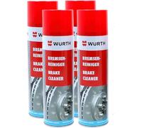 Wurth Limpiador de Frenos, Eliminador de Grasas y Residuos de Aceite, No Daña Plásticos, Secado Rápido, Sin Siliconas, Paquete de 4