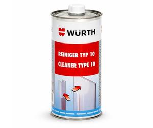 Wurth Limpiador PVC Tipo 10 Para Ventanas y Perfiles - Elimina Suciedad, Prepara Superficies y Mejora la Adhesión Sin Dañar el PVC - 1 Litro