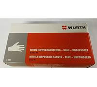 Wurth nitrile Gants jetables poudré AQL 1,5 Bleu Lot de 100., bleu