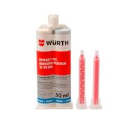 WURTH REPLAST FIX Adhesivo Plástico 2C | Pegamento Bicomponente para Plásticos | Secado Rápido 90 Segundos | Reparador Profesional Paragolpes y Plásticos de Coche | 50 ml + 2 Boquillas