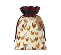 WURTON A Brood Of Chickens - Bolsas de regalo para fiestas de Navidad, con cordón, bolsas de , bolsas de regalo de boda