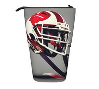 WURTON American Football Print - Estuche telescópico versátil para guardar artículos de papelería, maquillaje, organizador de suministros, Black, Talla única