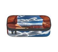 WURTON Arches National Park - Estuche para lápices con impresión estándar para bolígrafos, gran capacidad, bolsa de almacenamiento para suministros de oficina, Black, Talla única