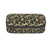 WURTON Background St Patrick's Day - Estuche para lápices con purpurina para niños y niñas, bolsa de gran capacidad, suministros de oficina, Aniaml Camuflaje Verde, Talla única