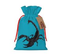 WURTON Bolsa de regalo con cordón, bolsas de regalo de lona de escorpión, bolsas de regalo para Navidad, 6.9 x 4.7 pulgadas