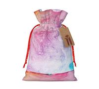 WURTON Bolsa de regalo con cordón, colorido mármol pastel, rosa, azul, morado, bolsas de regalo, bolsas de regalo para Navidad, 12 x 8 pulgadas
