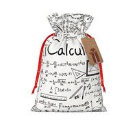 WURTON Bolsa de regalo con cordón, diseño de cálculo geek matemático, bolsas de regalo de lona, bolsas de regalo para Navidad, 30,5 x 20,3 cm