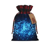 WURTON Bolsas de regalo de fiesta de Navidad con estampado de notas musicales azules, bolsas de , bolsas de regalo de boda
