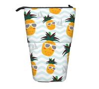 WURTON Bonita funda telescópica con estampado de piña, versátil bolsa de almacenamiento, para oficina y adultos, caja de almacenamiento para regalos, Black, Talla única