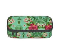 WURTON Colorido estuche para lápices con estampado de pata de perro, gran capacidad, para niños, niñas, adultos y estudiantes, Hojas tropicales hawaianas, Talla única