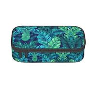 WURTON Estuche de almacenamiento con estampado de galletas y patatas fritas de alimentos, estuche para lápices, para escuela, adolescentes y adultos, Hojas tropicales de palma, Talla única