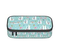WURTON Estuche de lápices con estampado marrón mixto de mármol, bolsa de almacenamiento de artículos de papelería, suministros escolares, adolescentes, niños, Bonita llama., Talla única, moderno