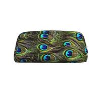 WURTON Estuche grande con estampado de pavo real fresco, elegante y espacioso, para estuches con cremallera