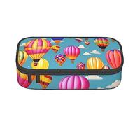 WURTON Estuche para lápices con estampado de globos coloridos de aire caliente, gran capacidad, bolsa de lápices multifuncional para adultos