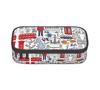 WURTON Estuche para lápices con estampado de Hello Hawaii, gran capacidad, para niños, niñas, adultos y estudiantes, I Love London, Talla única