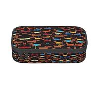 WURTON Estuche para lápices con estampado de Hello Hawaii, gran capacidad, para niños, niñas, adultos y estudiantes, I Love My Dog Dachshunds, Talla única