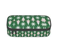 WURTON Estuche para lápices con estampado de osos coloridos para niños y niñas, bolsa de gran capacidad, suministros de oficina, Patrón de árbol de Navidad, Talla única