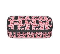 WURTON Estuche para lápices con estampado rosa dorado rosa, bolsa de almacenamiento para lápices, para escuela, adolescentes y adultos, Perros caniches rosados, Talla única