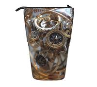 WURTON Estuche telescópico con estampado de gnomos de Navidad, bolsa de almacenamiento de artículos de papelería para suministros, almacenamiento de maquillaje de oficina, Engranaje de reloj, One Size