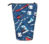 WURTON Estuche telescópico con estampado de hockey sobre hielo, bolsa de almacenamiento versátil, para oficina y adultos, caja de almacenamiento para regalos