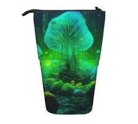 WURTON Estuche telescópico con estampado de hongos mágicos, versátil, bolsa de almacenamiento de maquillaje, organizador de suministros, Black, Talla única