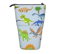 WURTON Estuche telescópico de dibujos animados con imágenes de dinosaurios, versátil y organizador de artículos de papelería, Black, Talla única
