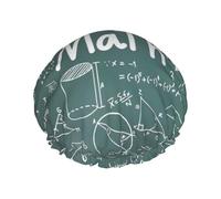 WURTON Gorro de ducha ligero con diseño de fórmulas, teoría de matemáticas, lecciones de matemáticas, para mujer, doble capa impermeable, transpirable
