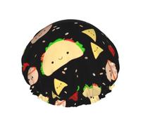 WURTON Gorro de ducha ligero con estampado de martes para mujer, doble capa impermeable, transpirable