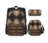 WURTON Lights Hit The Brick - Juego de mochila escolar con estampado de pared con bolsa de almuerzo, estuche para lápices, juego de mochilas escolares