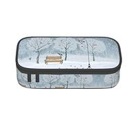 WURTON London Print - Estuche para lápices, suministros escolares, multiusos, bolsa de almacenamiento de cosméticos, organizador, Birds in the Park on a Snowy Day, Talla única